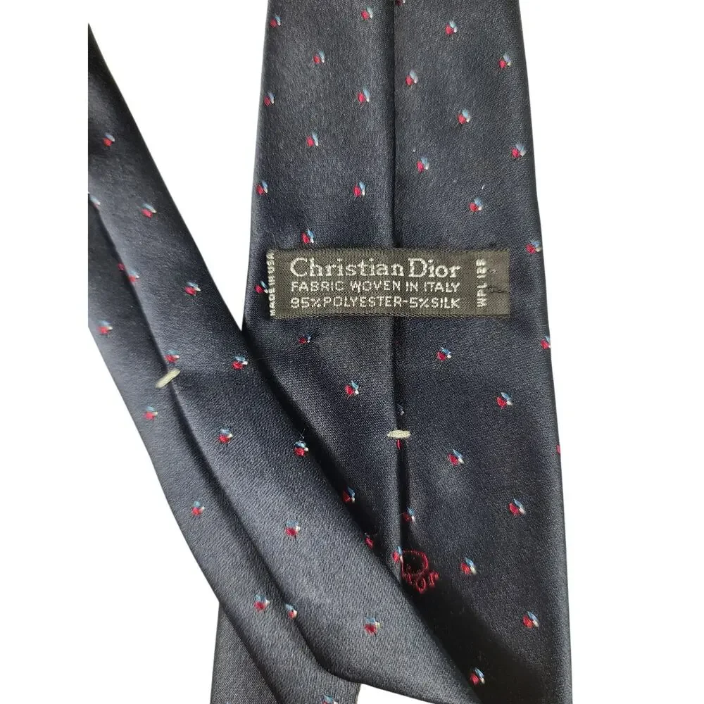 Christian Dior Gray Red White Men's Tie